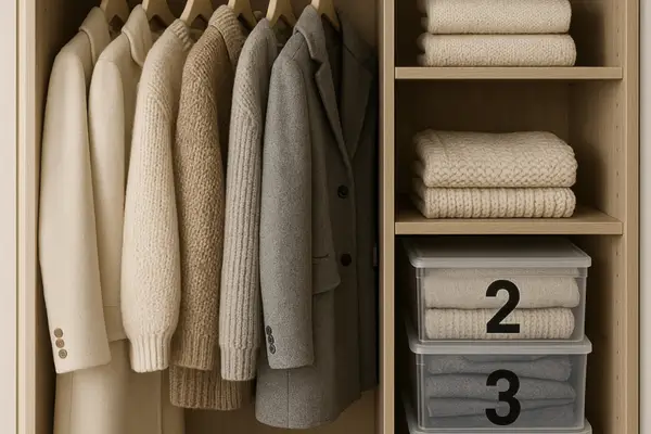 Guia de Organização de Roupas de Inverno em Roupeiro Com Pouco Espaço