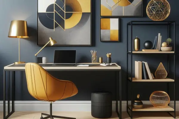 Contrastes de Cor na Decoração do Home Office de Arquitetos Que Buscam Originalidade
